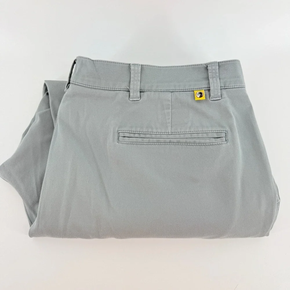 Duck‎ Head Mens Chino Pants Gray Flat Front Cotton Twill Trousers 40x26